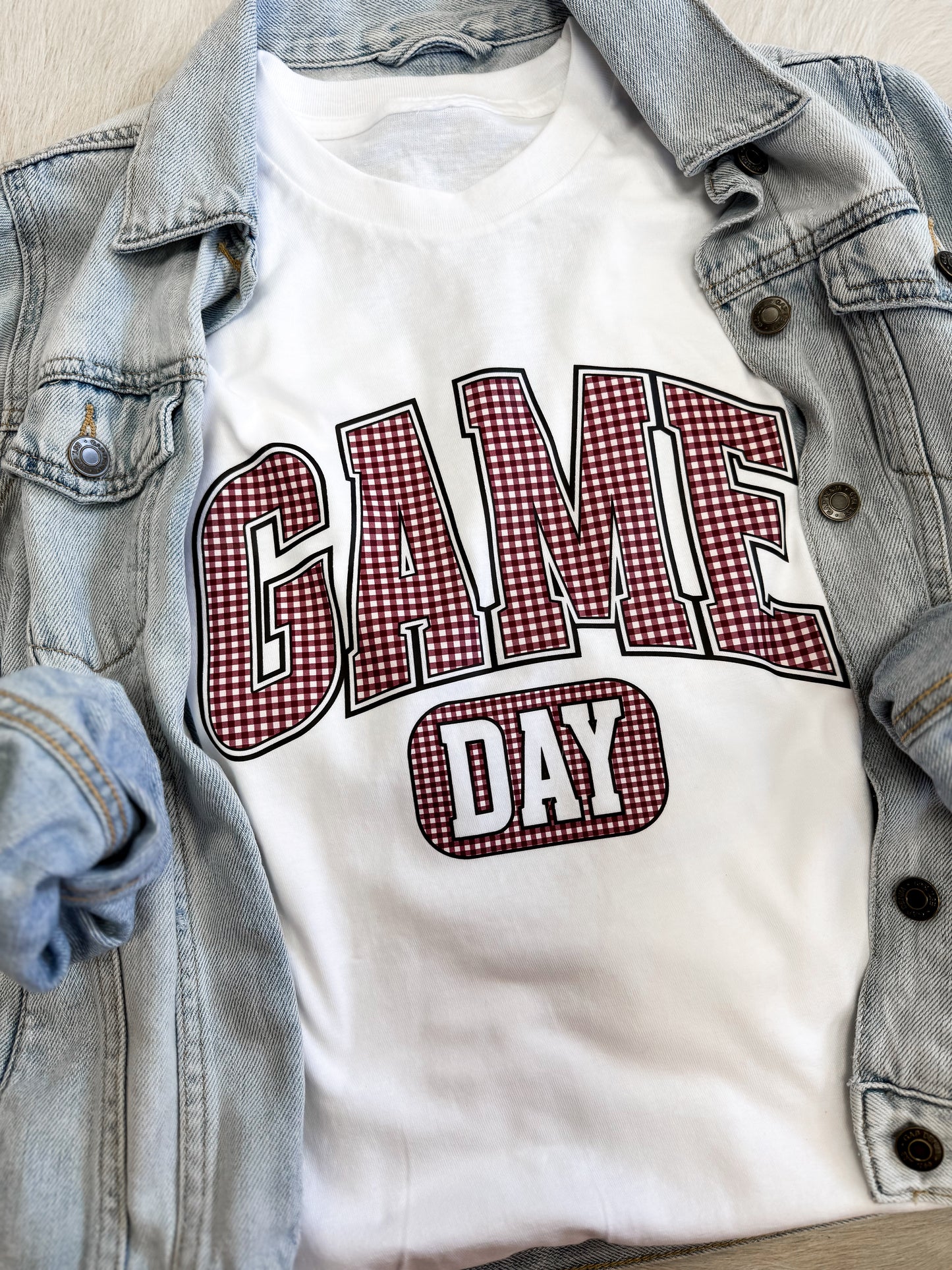 Game Day Gingham Tee Adult