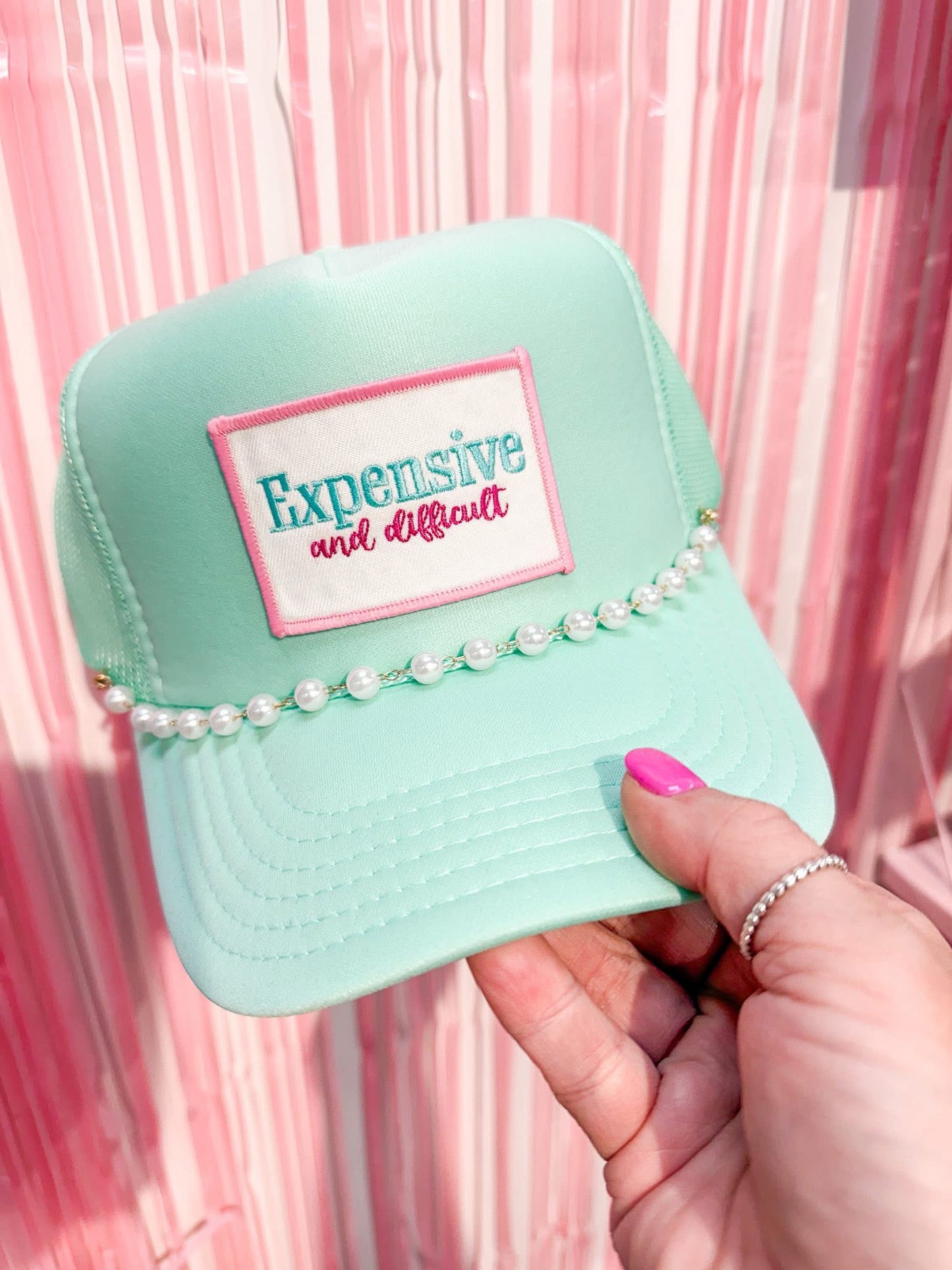 Expensive & Difficult w/ Pearl Chain Trucker Hat