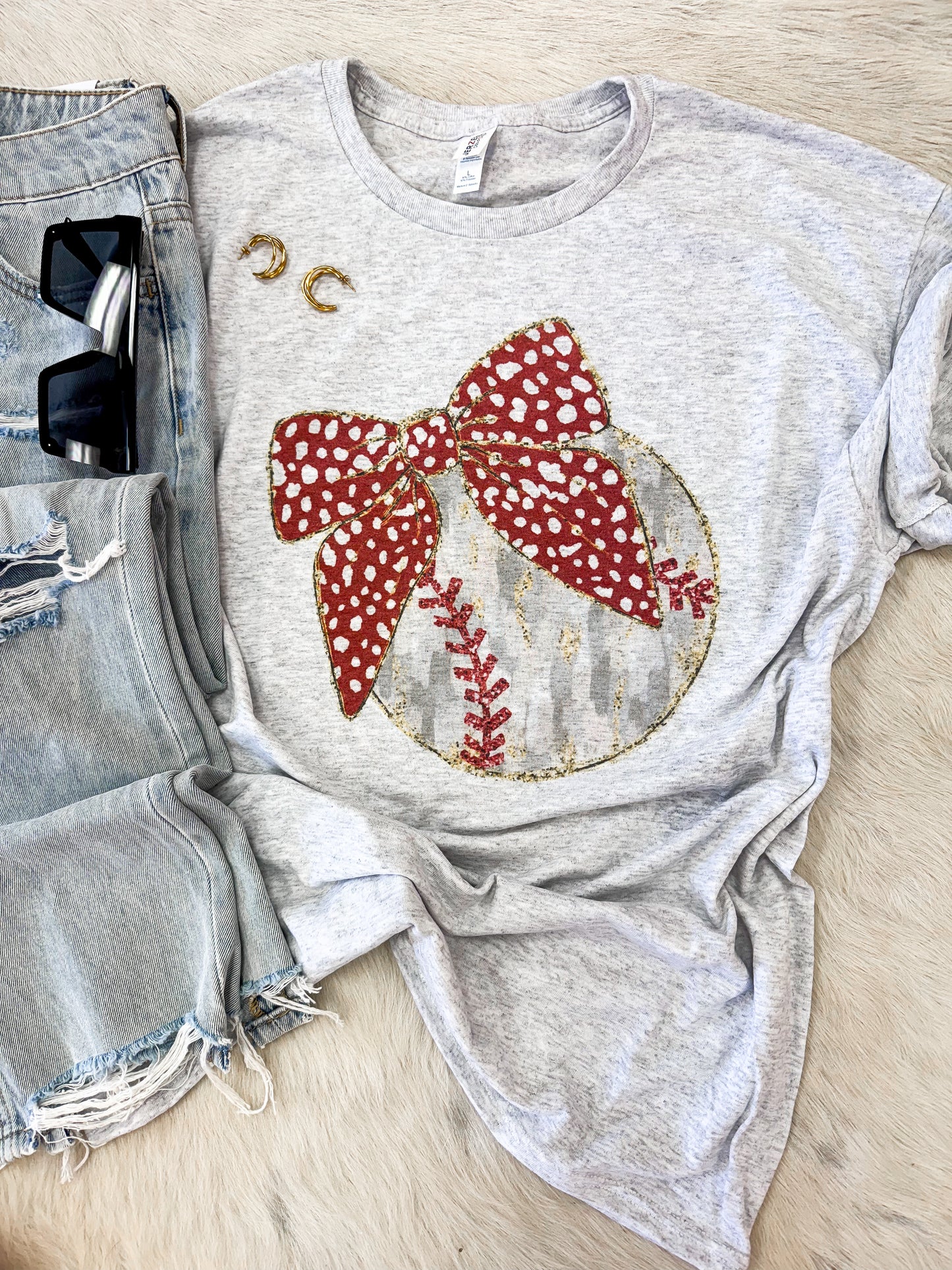 Baseball Bow Tee (Red)