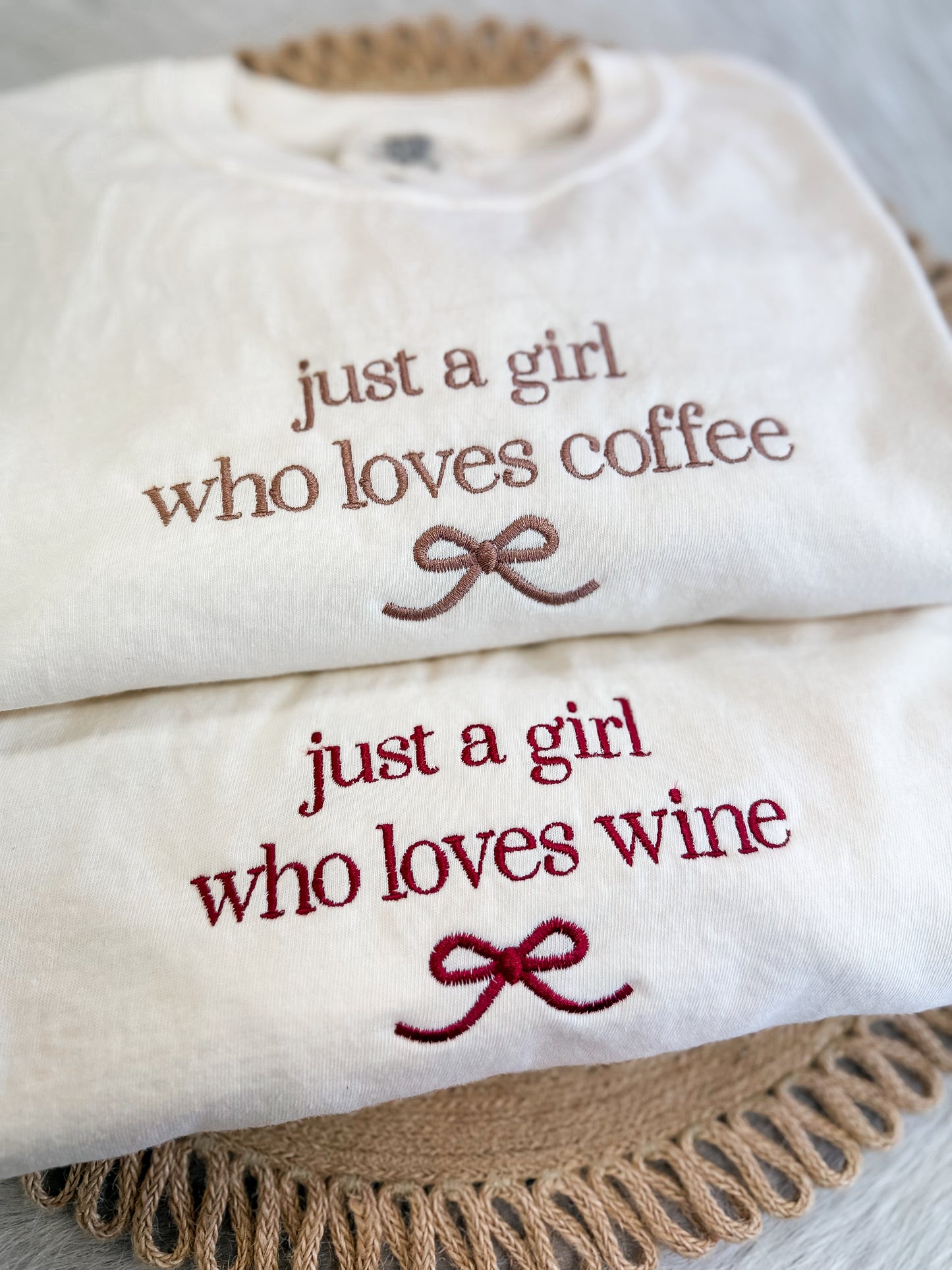 Just A Girl Who Loves Coffee Embroidered Tee