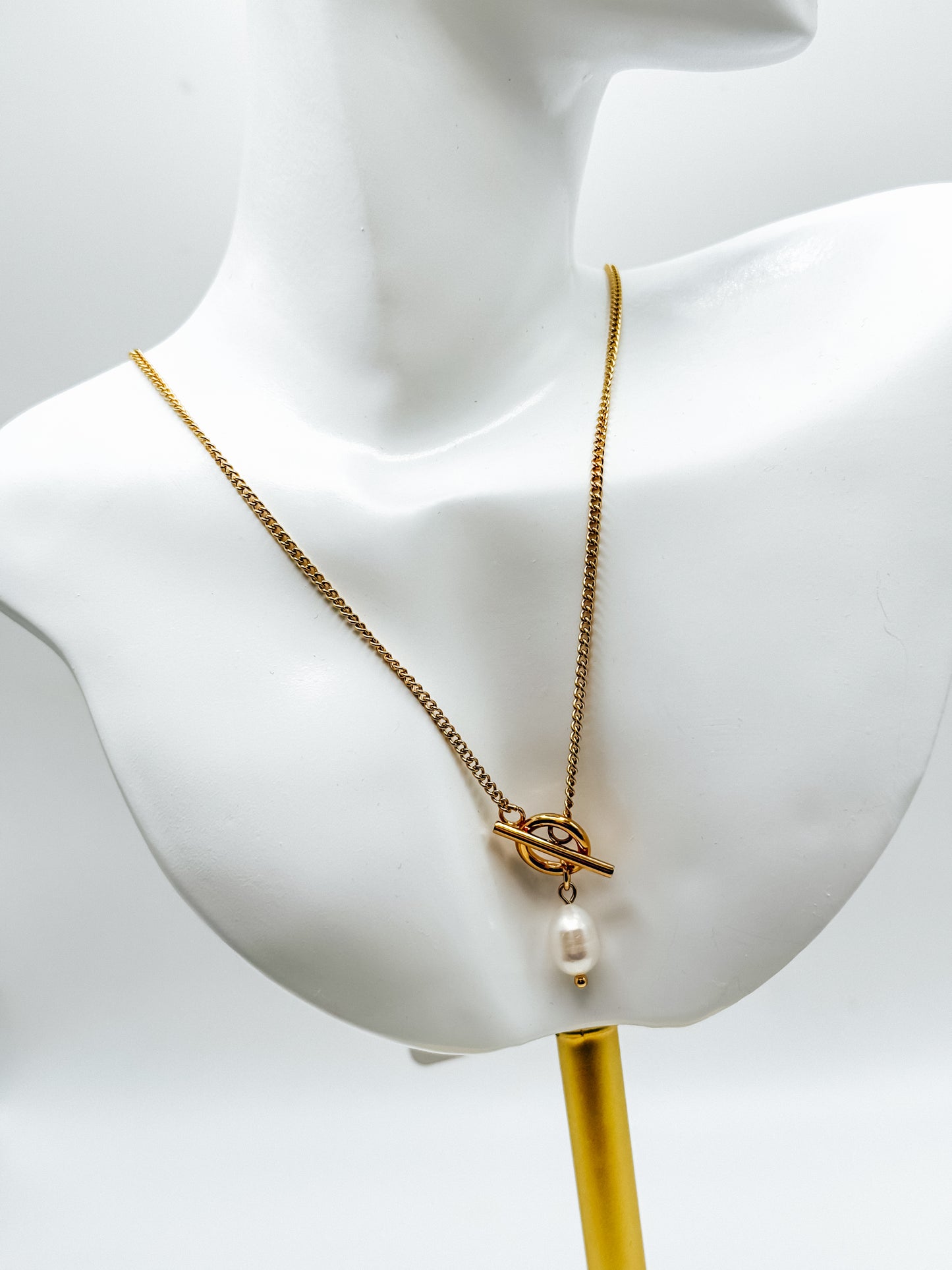 Dainty Pearl Hook and Eye Necklace