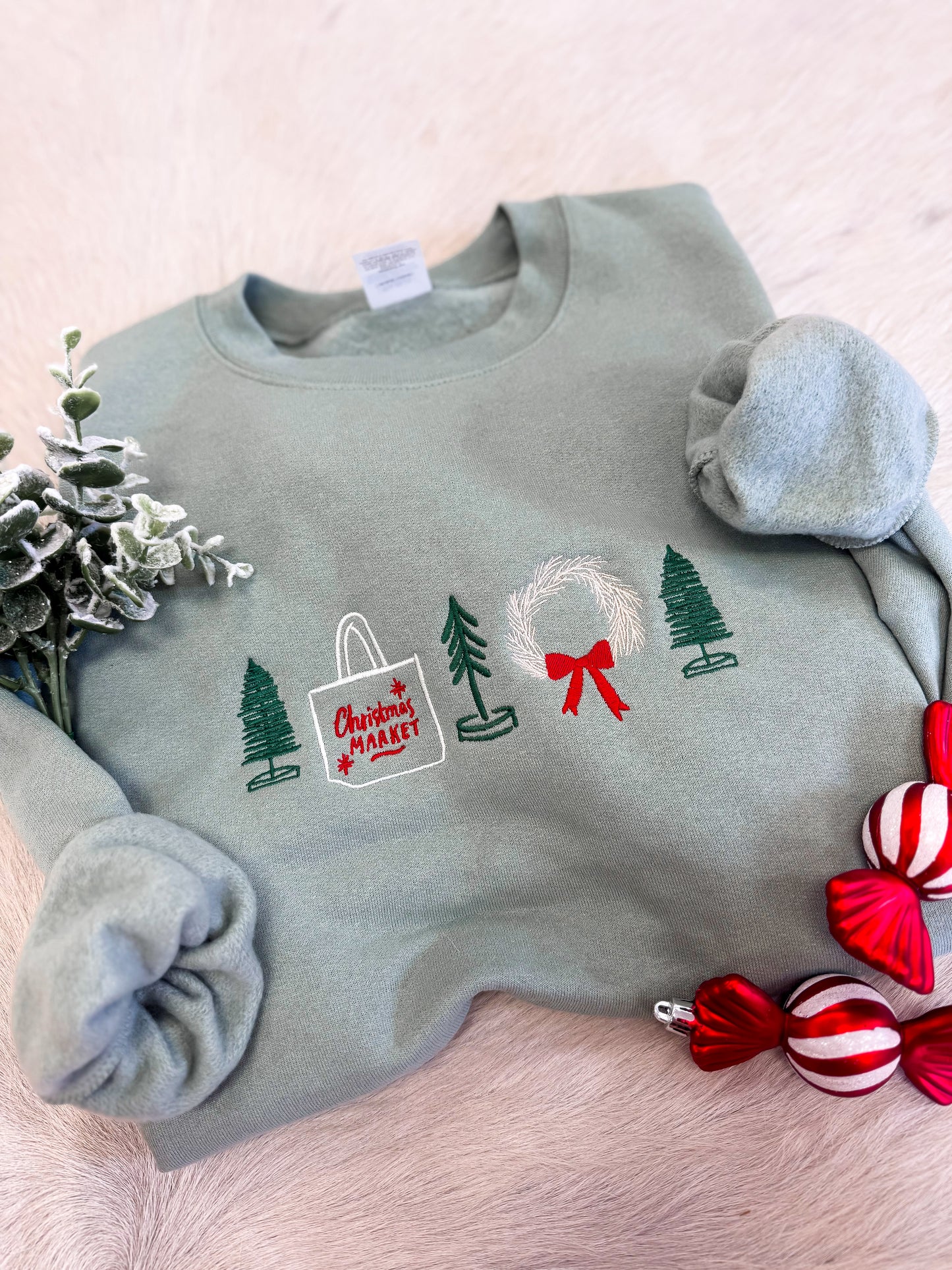 Christmas Market Embroidered Sweatshirt