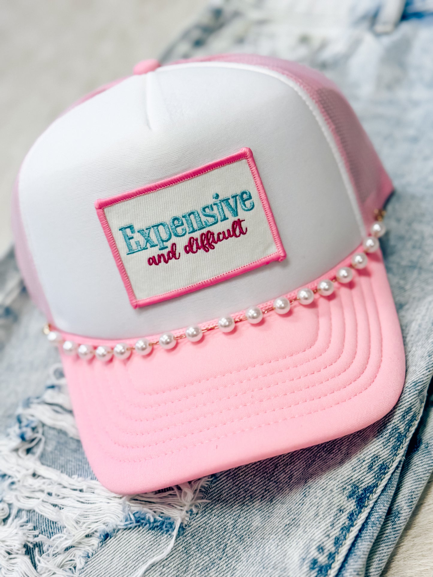 Expensive & Difficult Pink Trucker Hat