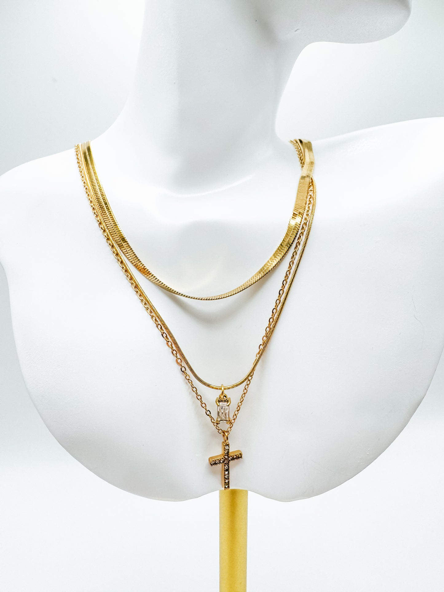 Stacked Cross Necklace
