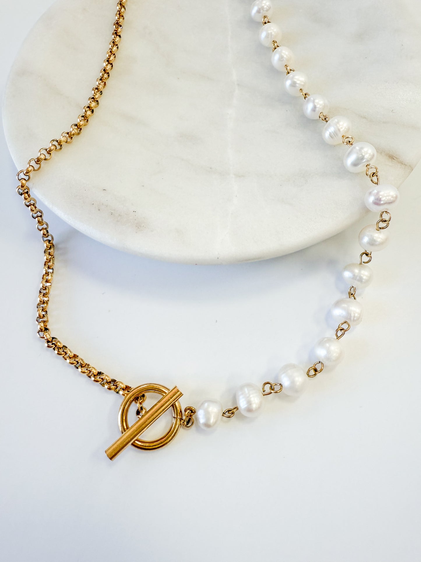 Timeless Golden Pearl Necklace