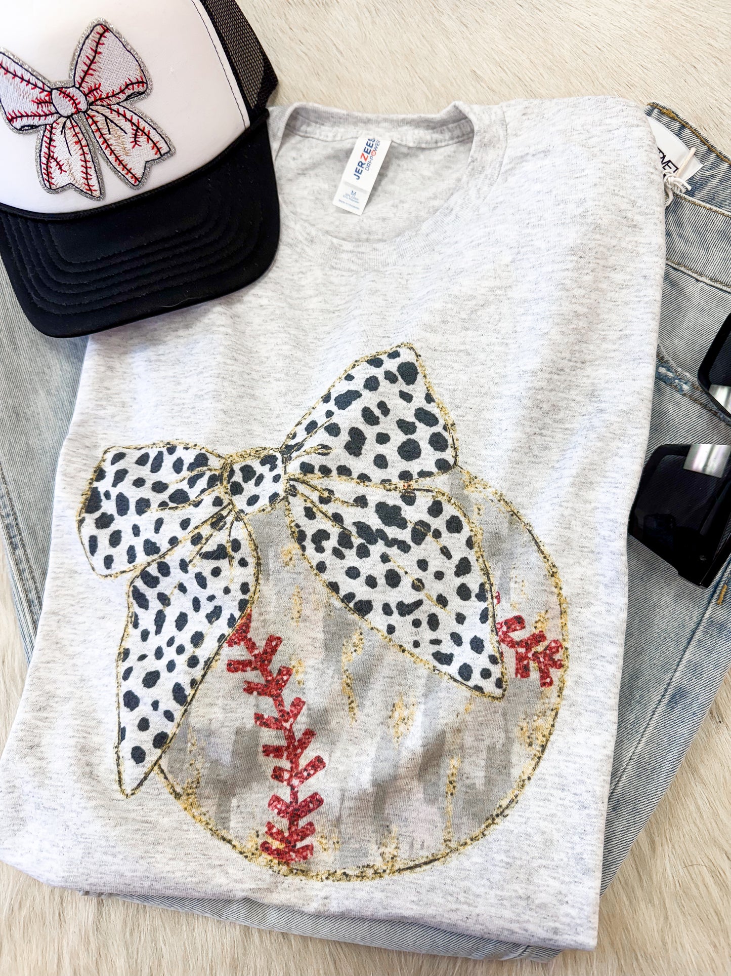 Baseball Bow Tee (black)