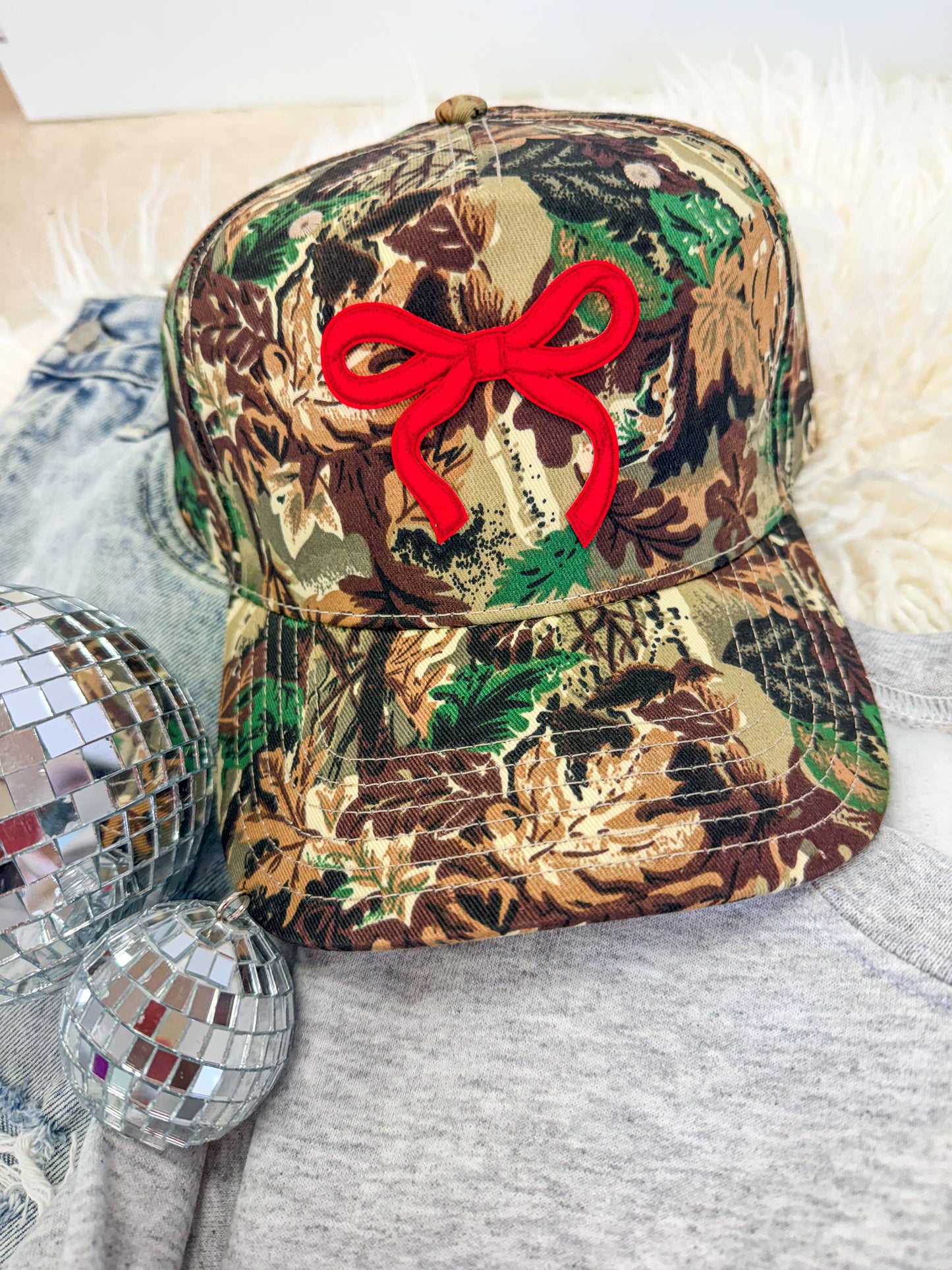 Camo Hat w/ Red Bow
