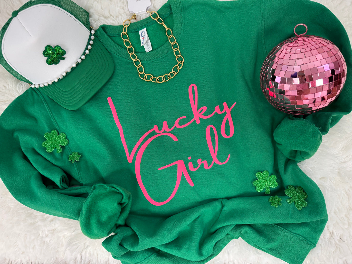 Lucky Girl Puff Sweatshirt