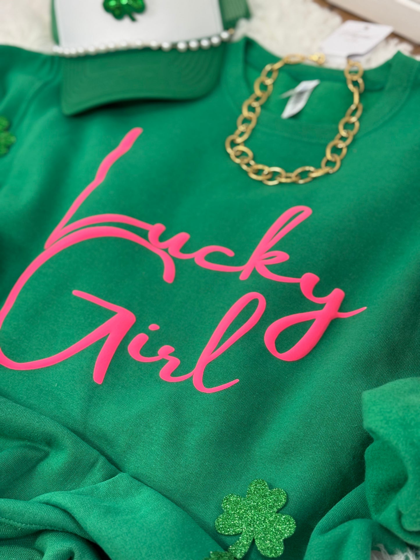 Lucky Girl Puff Sweatshirt
