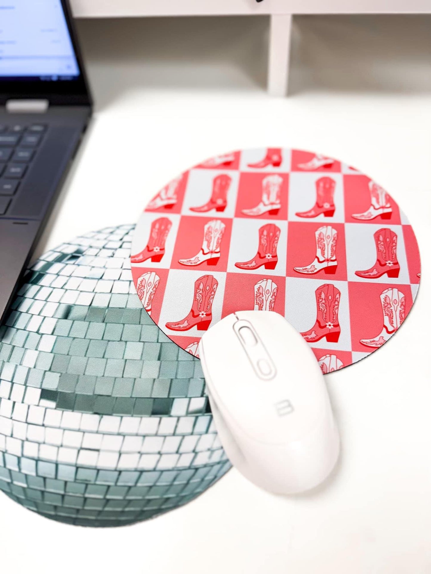 Pink Boot Mousepad