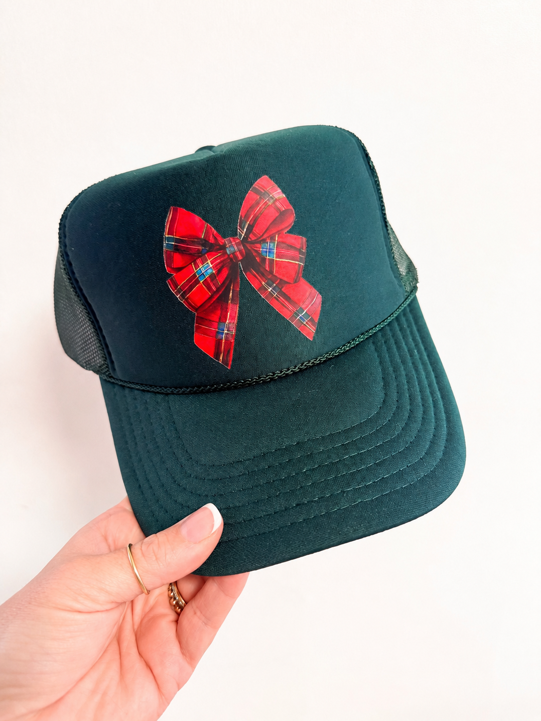 Plaid Bow Trucker Hat