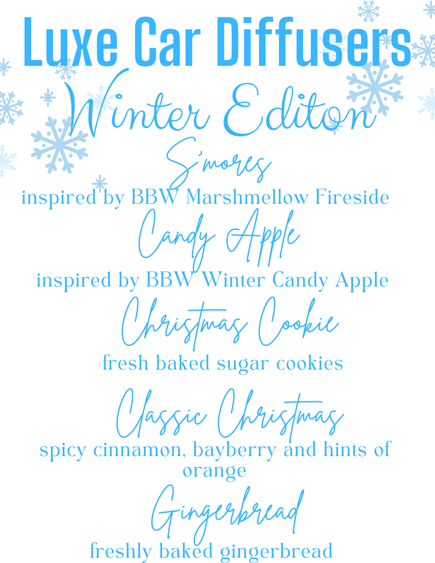 LUXE Car Diffusers - Winter Edition