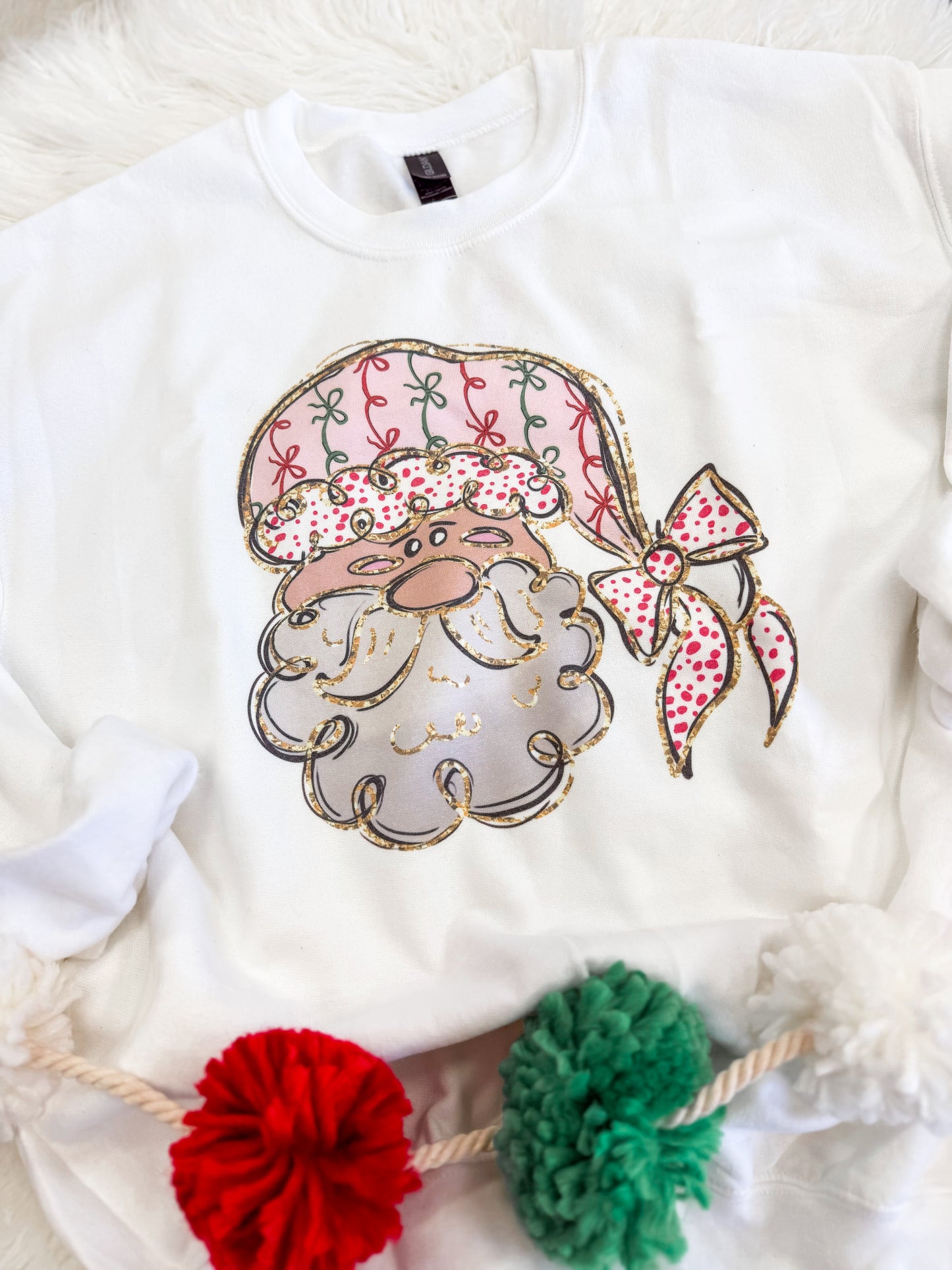 Preppy Santa with Gold Sweatshirt