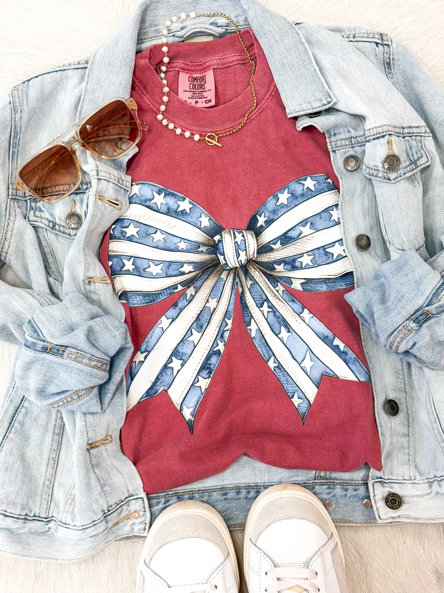 Blue Stars Bow Tee