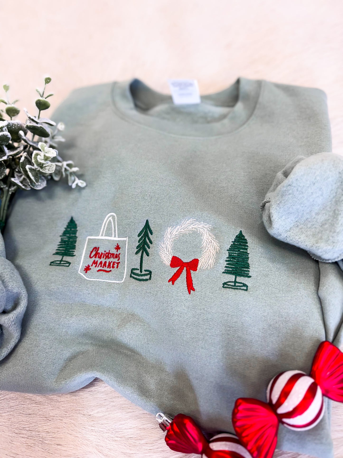 Christmas Market Embroidered Sweatshirt