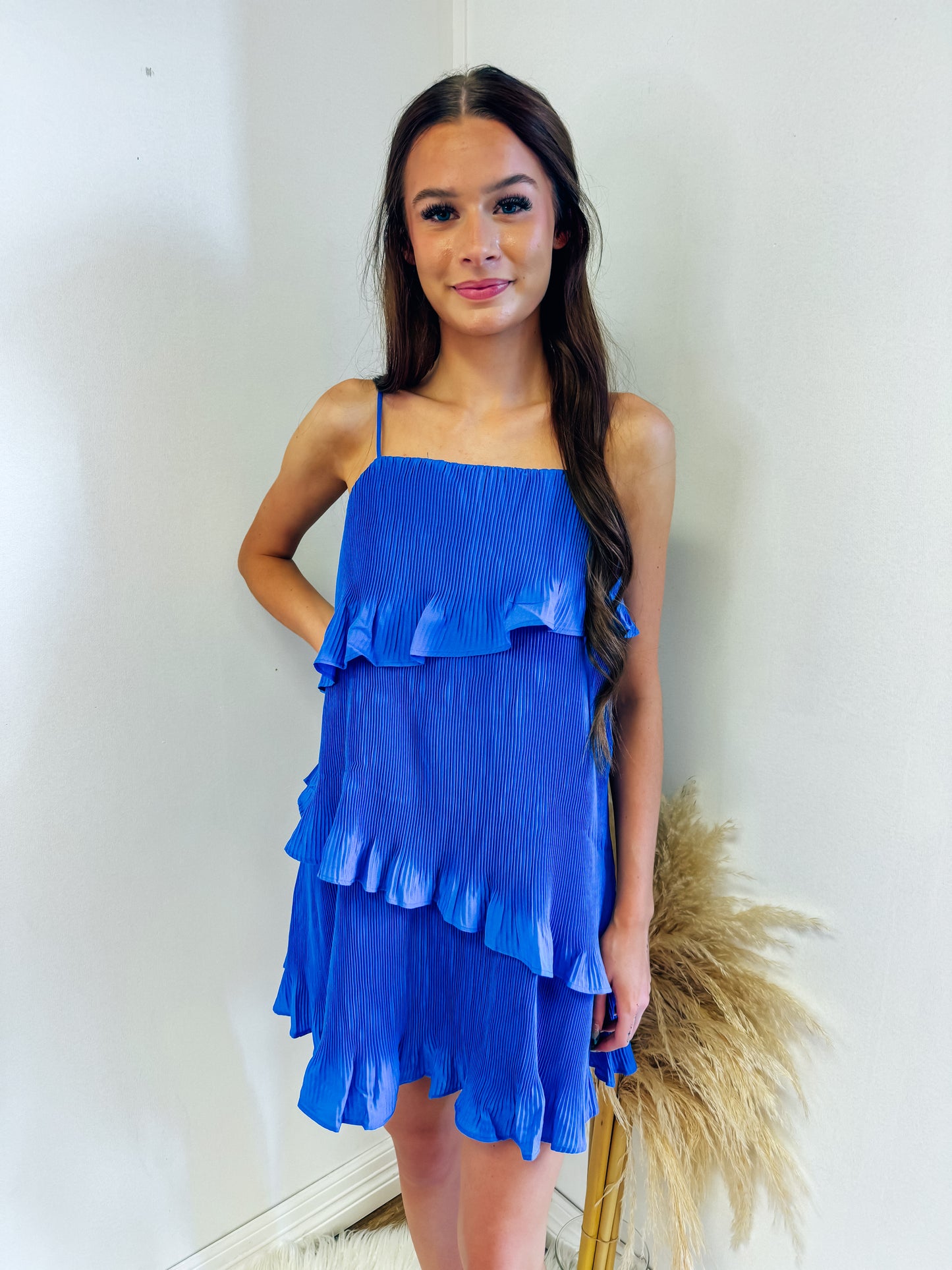 Sapphire Queen Ruffle Dress