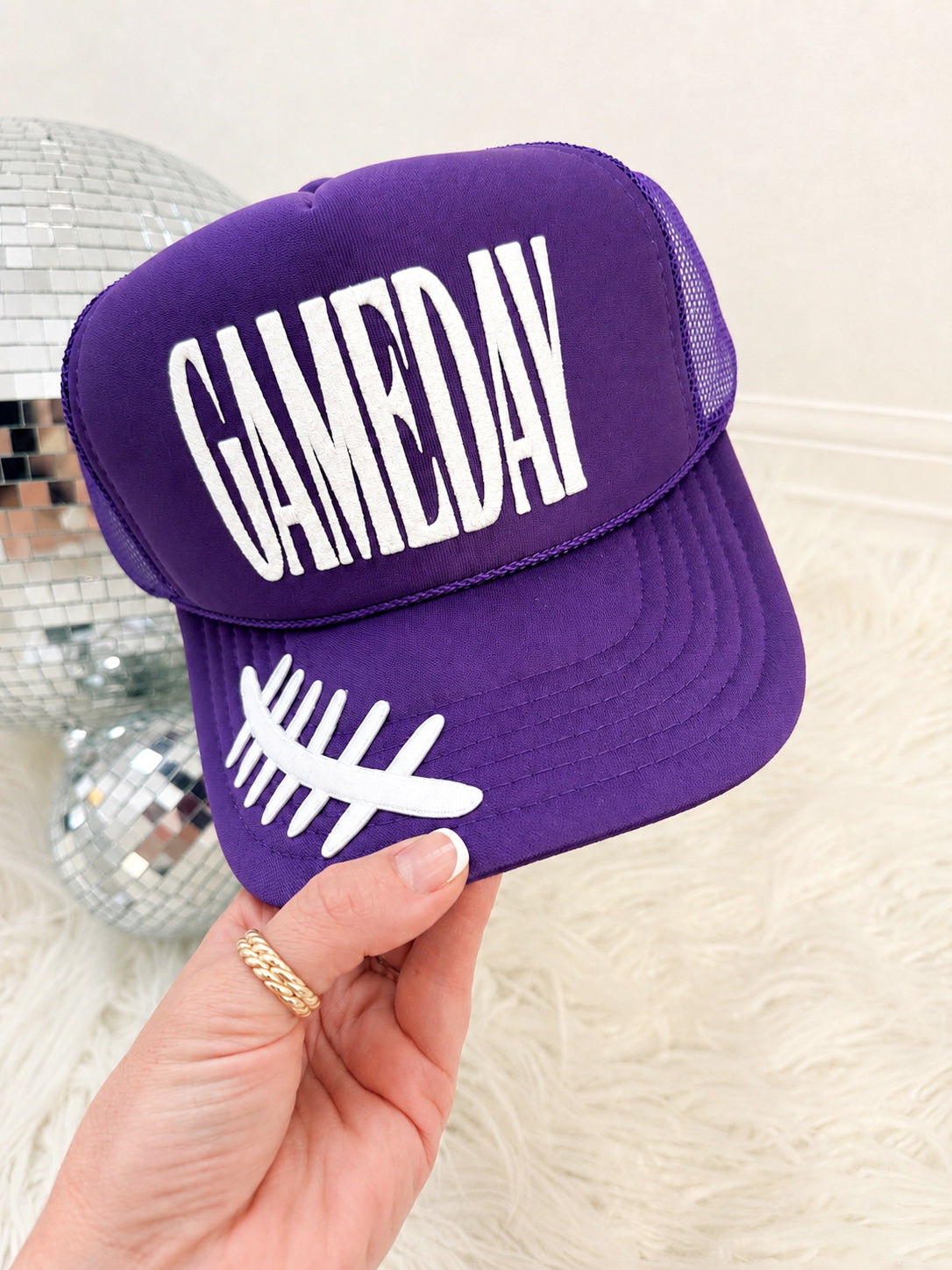 Game Day Football Stitch Trucker