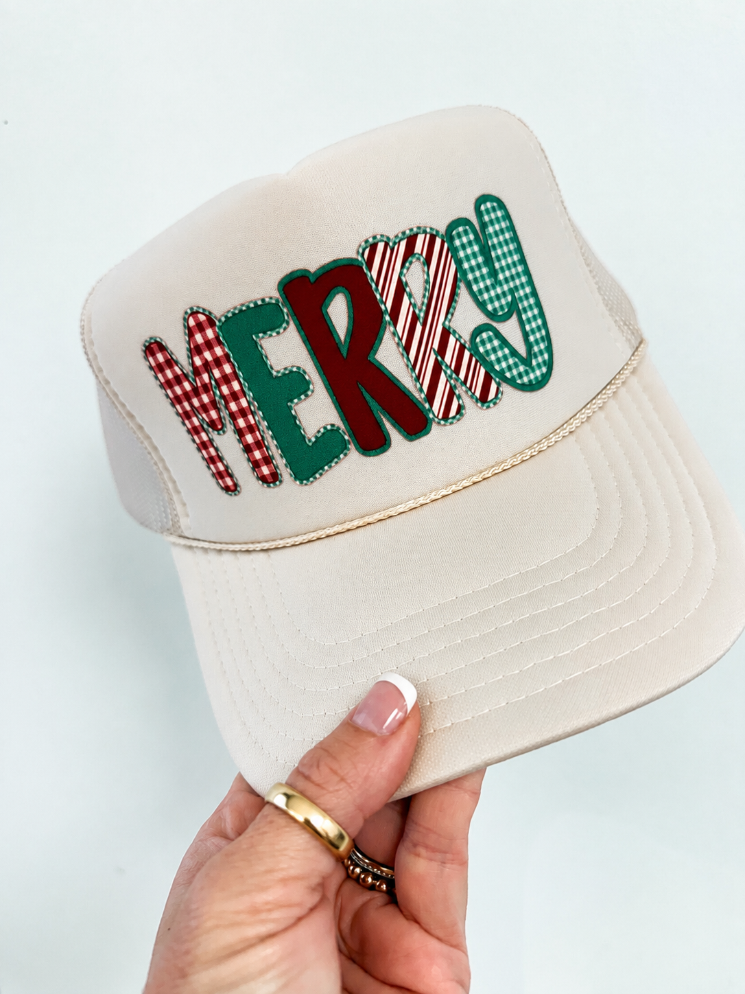 Merry Mixed Patch Trucker