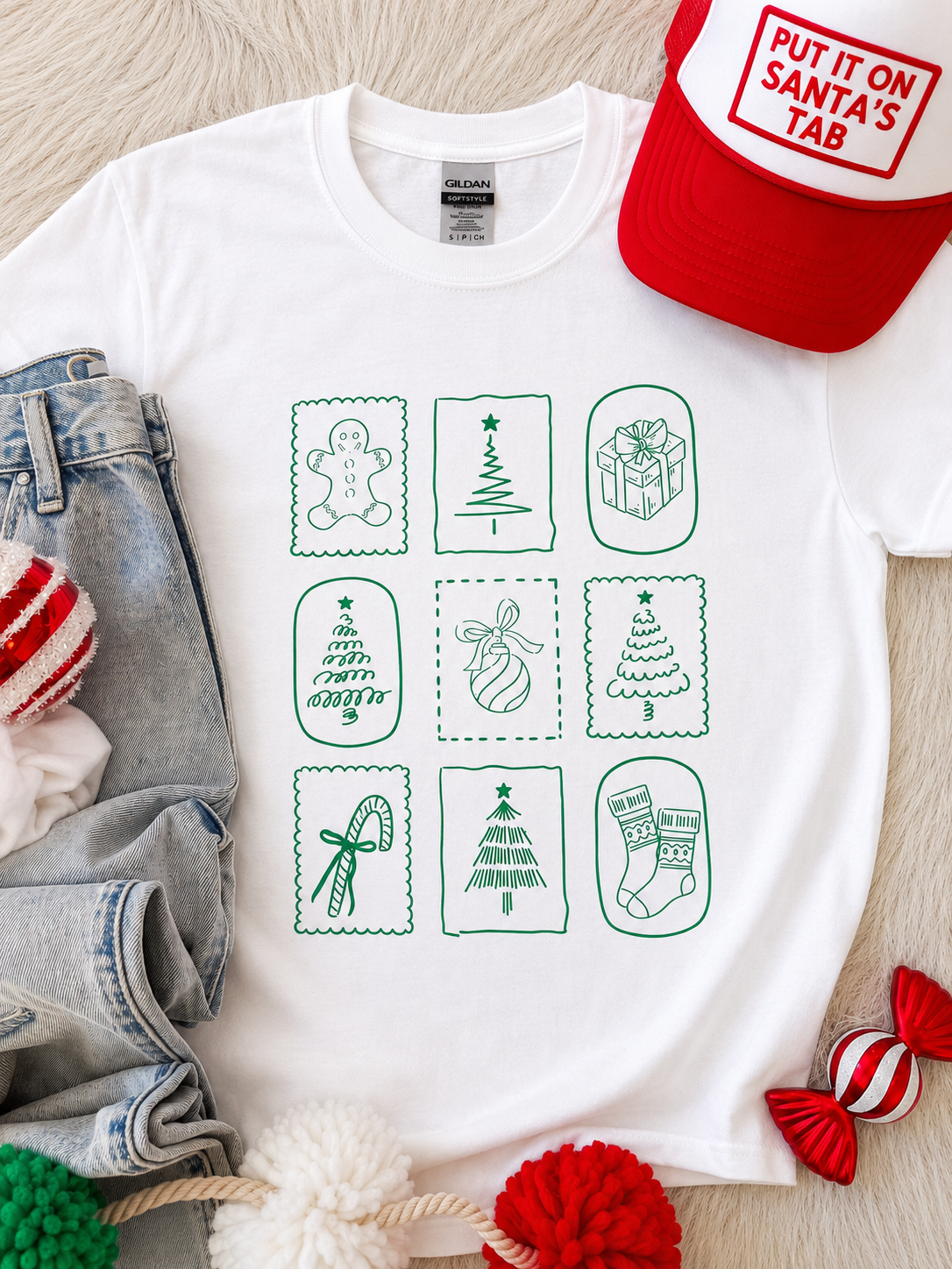 Christmas Doodle Stamp Tee