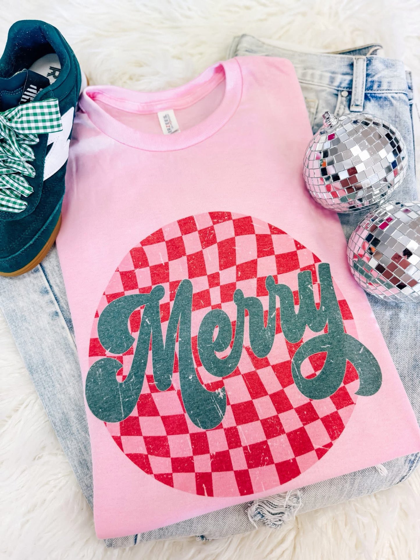 Merry Checkered Tee