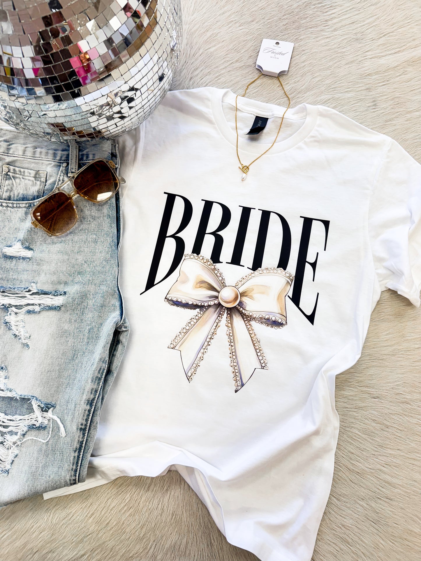 Bride Pearl Bow Tee