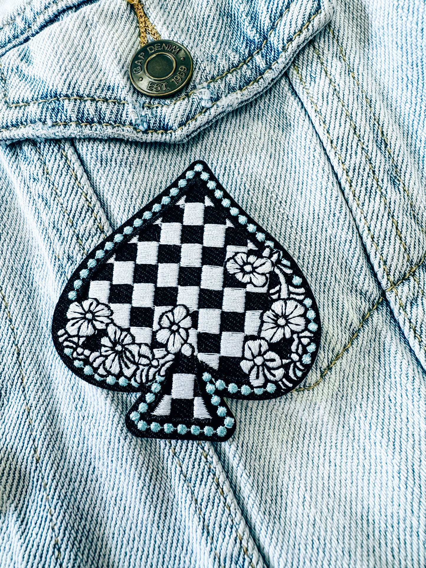 Checkered Spade w/ Turquoise Patch