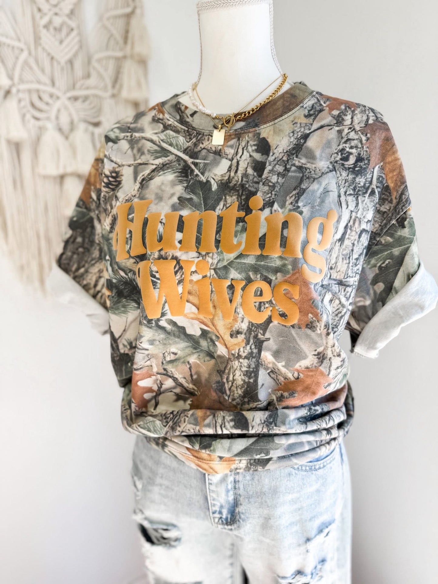 Camo Hunting Wives Puff Tee