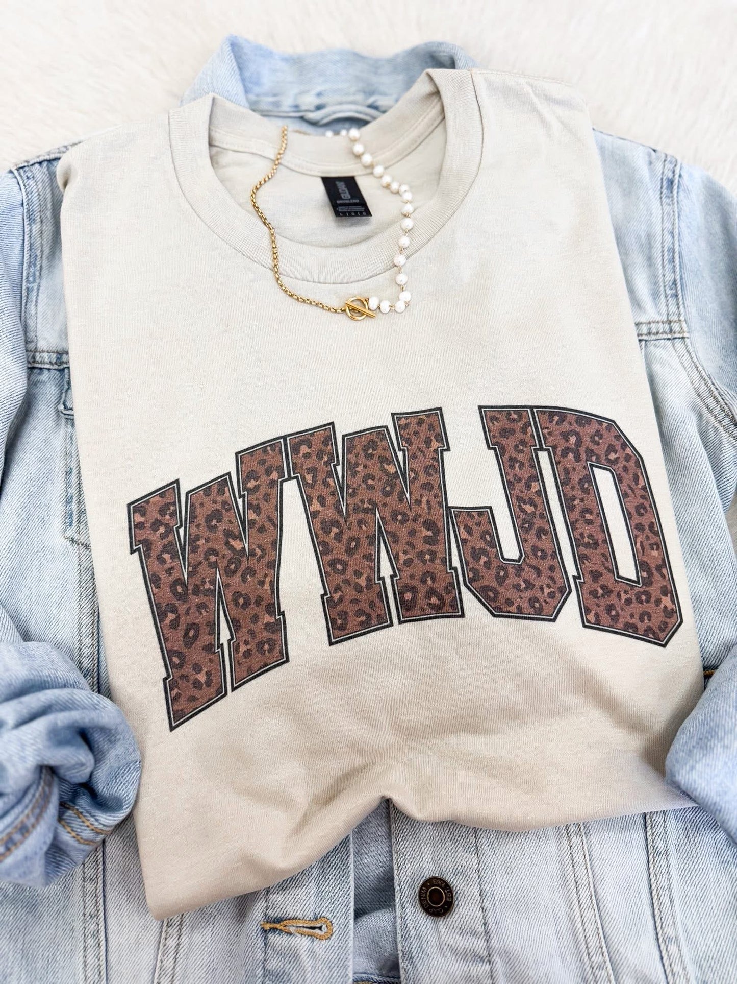 WWJD Cheetah Font Tee