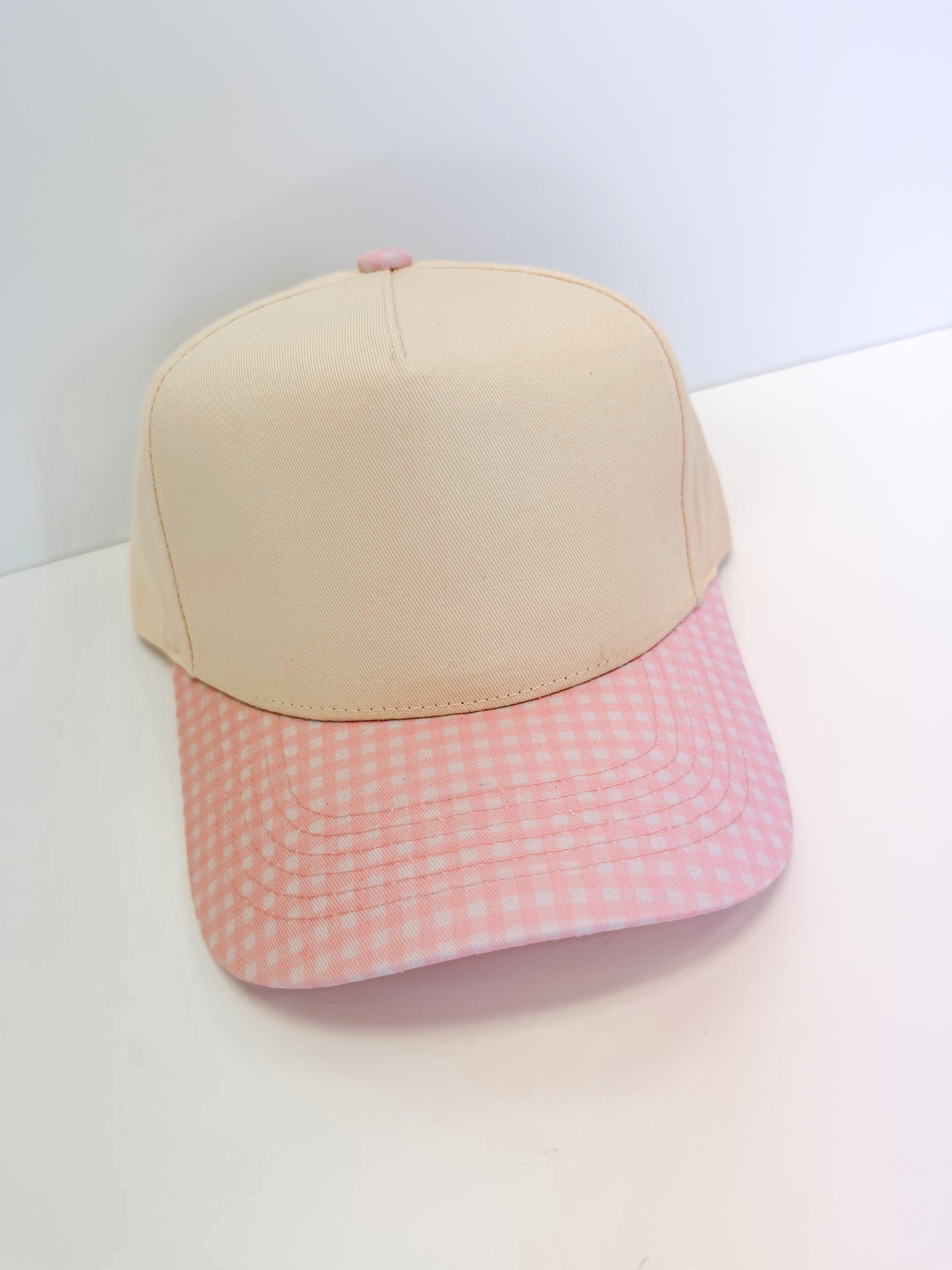 The Pink Gingham Trucker Hat