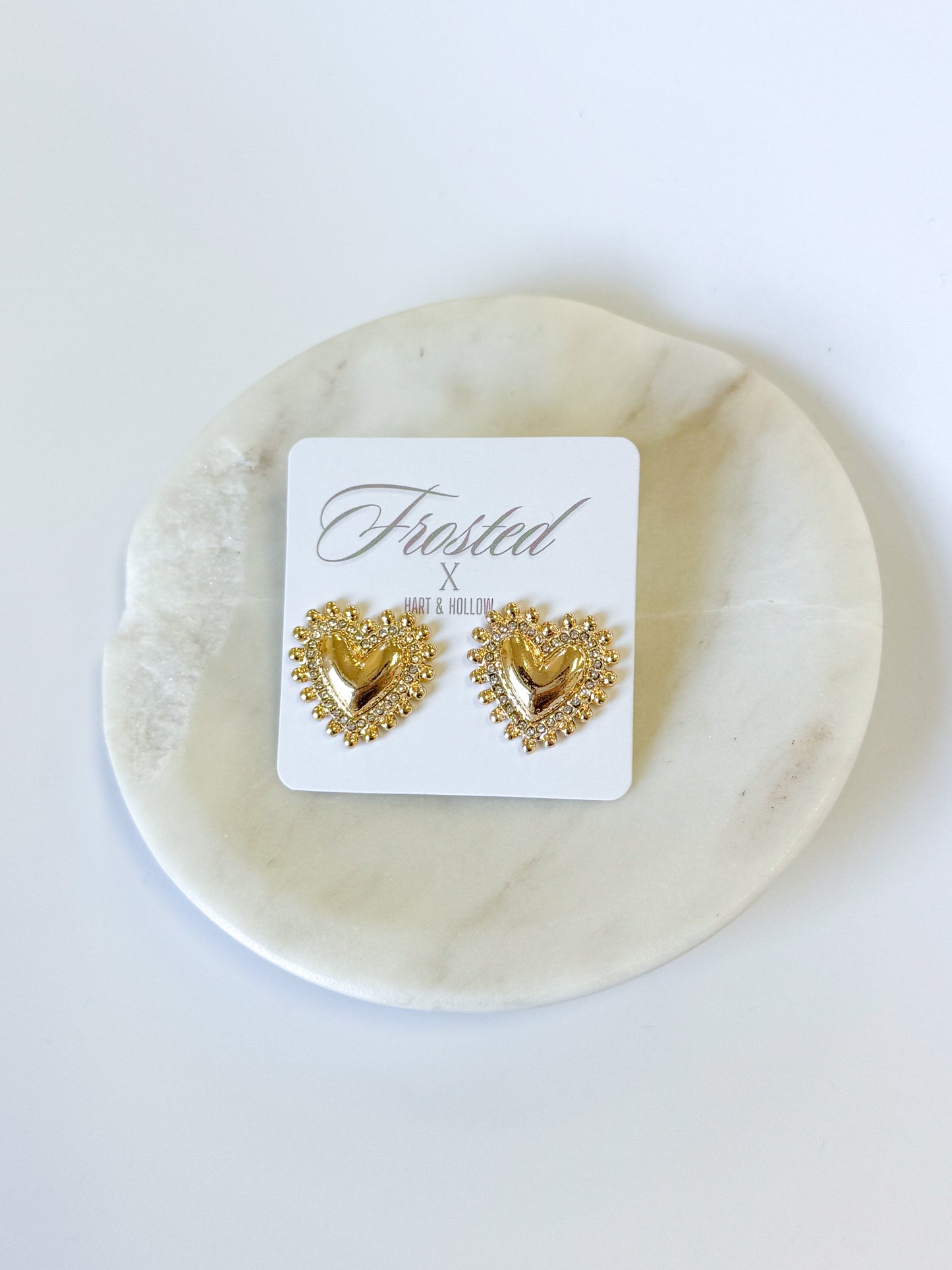 Golden Heart Stud Earrings