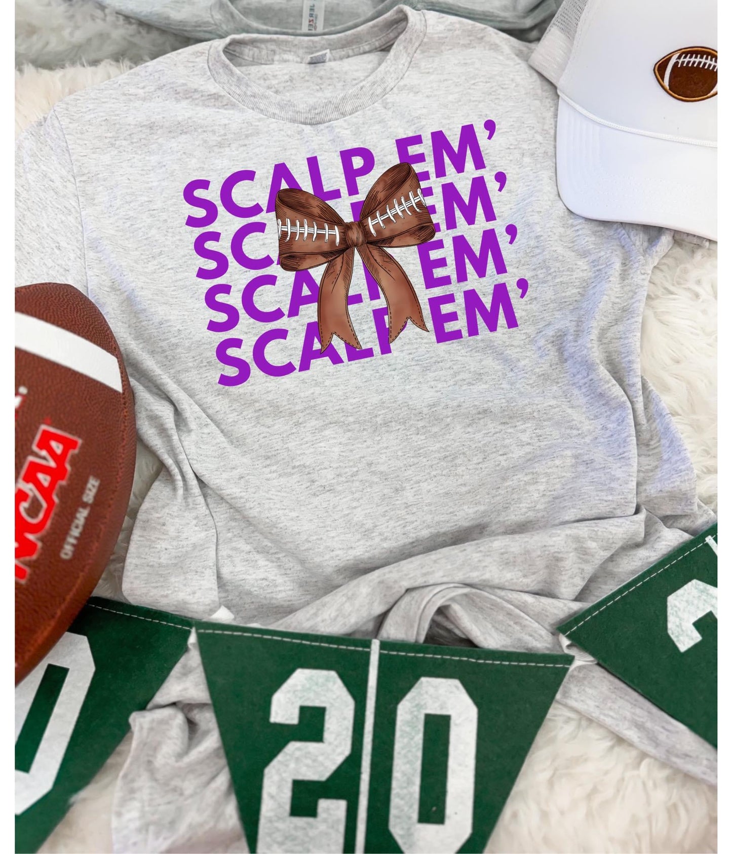 Mascots Saying Football Bow Tee
