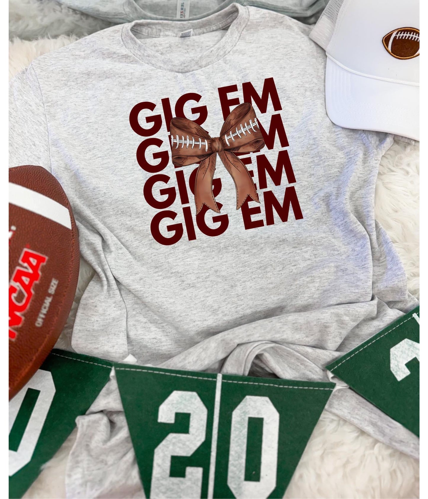 Mascots Saying Football Bow Tee