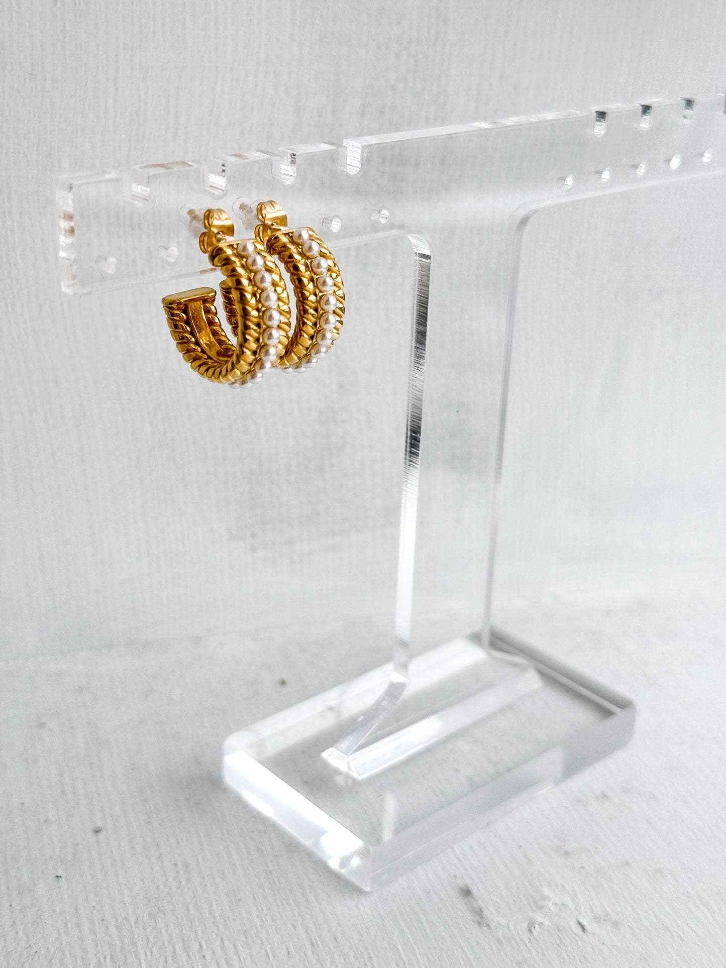 Pearl Embellished Hoops