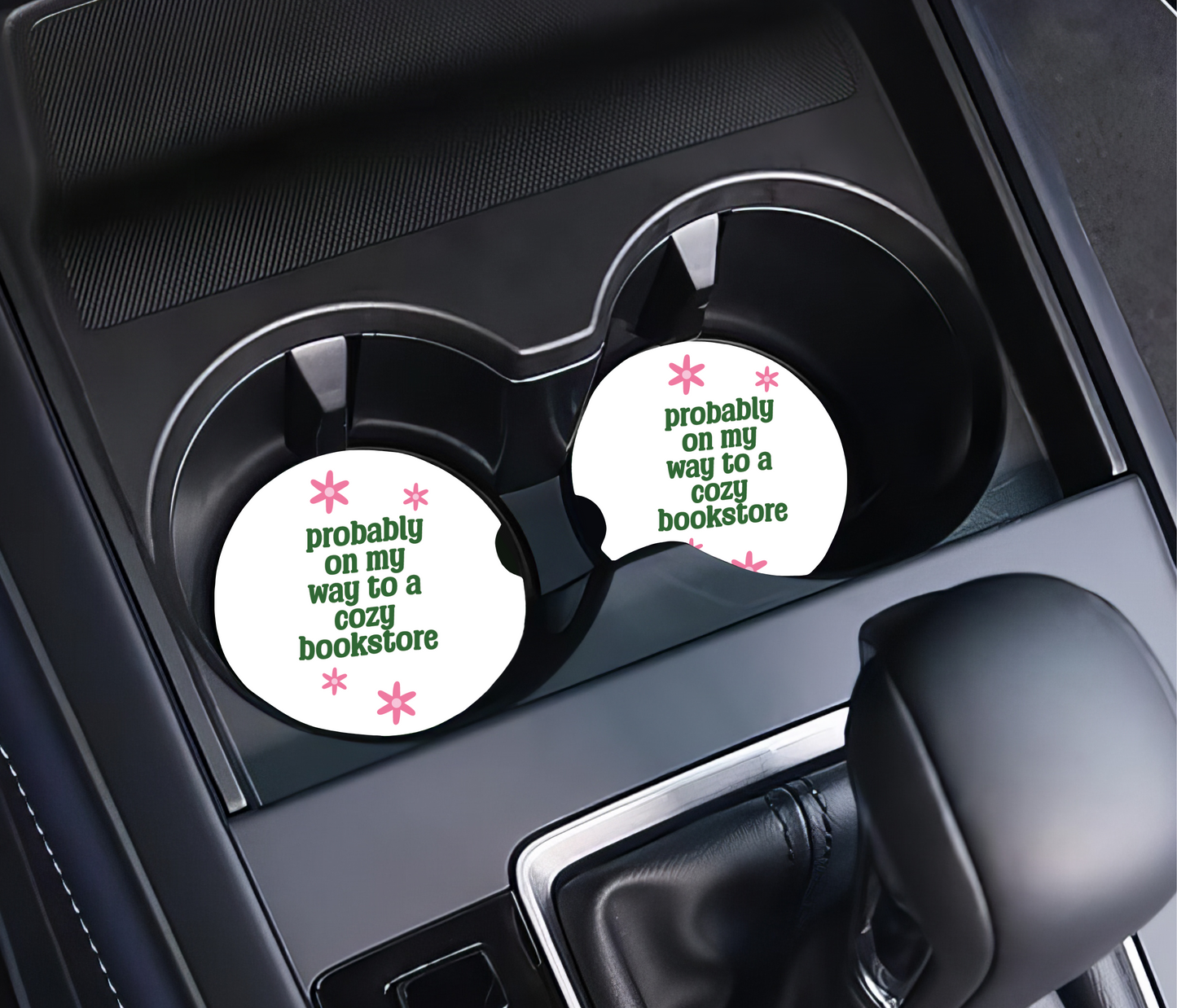Cozy Bookstore Car Coaster