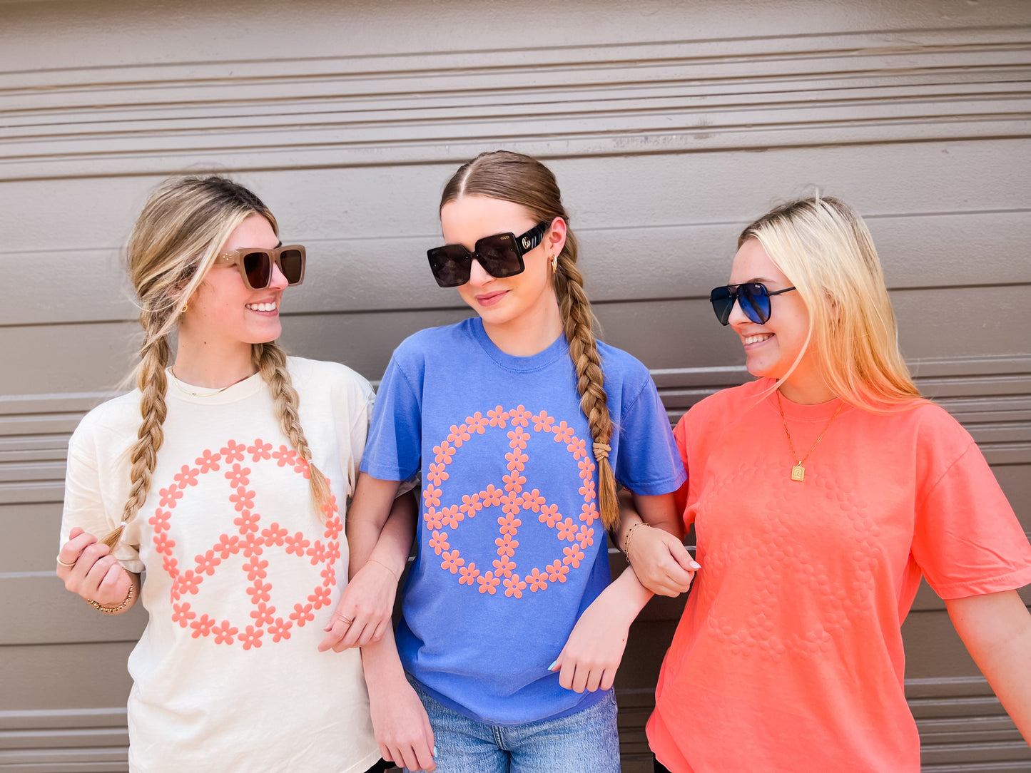 Flower Peace Sign Puff Tee
