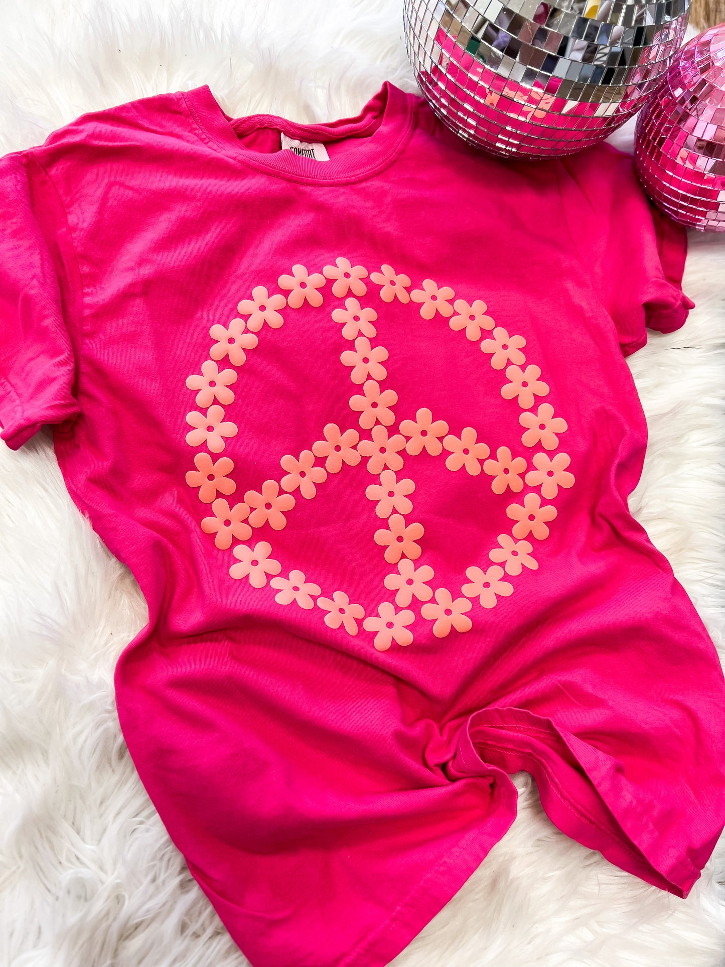 Flower Peace Sign Puff Tee