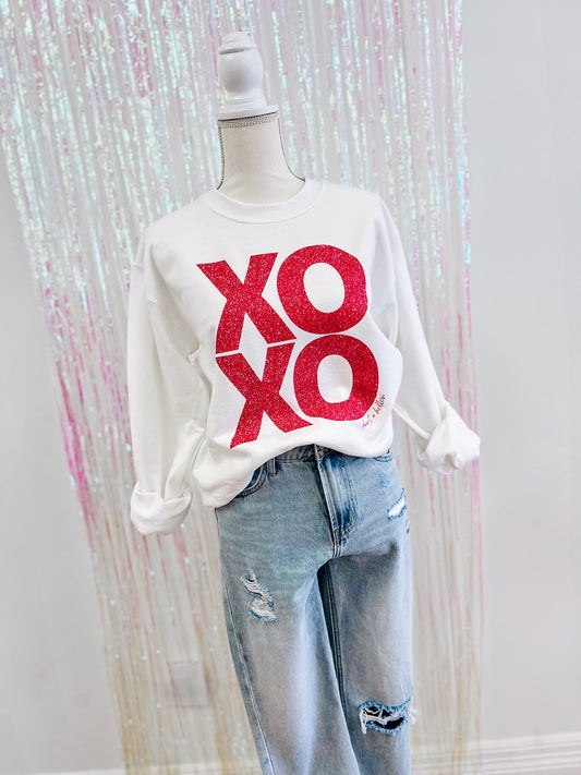 Faux Glitter XOXO Sweatshirt