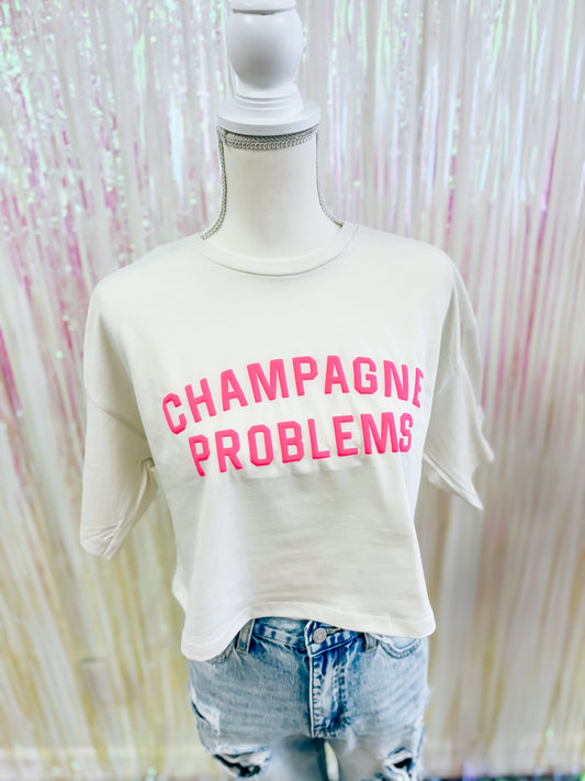 Champagne Problems Cropped Tee