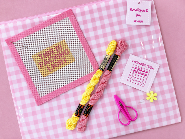 Packing Light Luggage Tag Needlepoint Kit