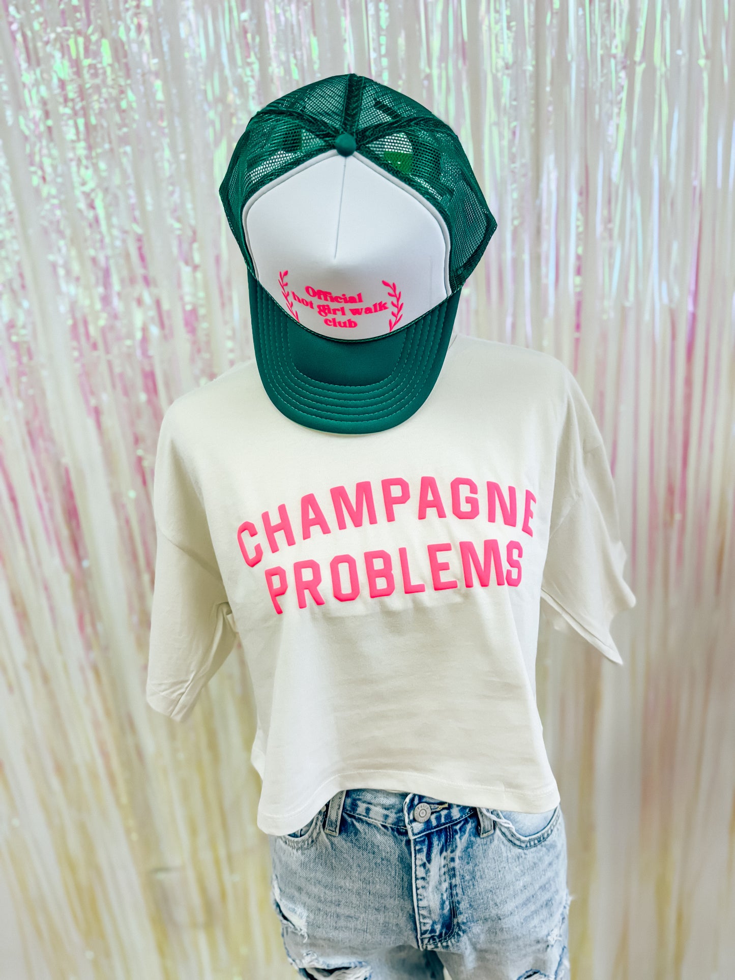 Champagne Problems Cropped Tee