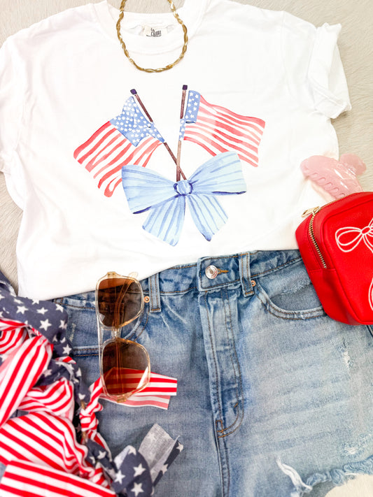 Preppy Flags N Bows Tee