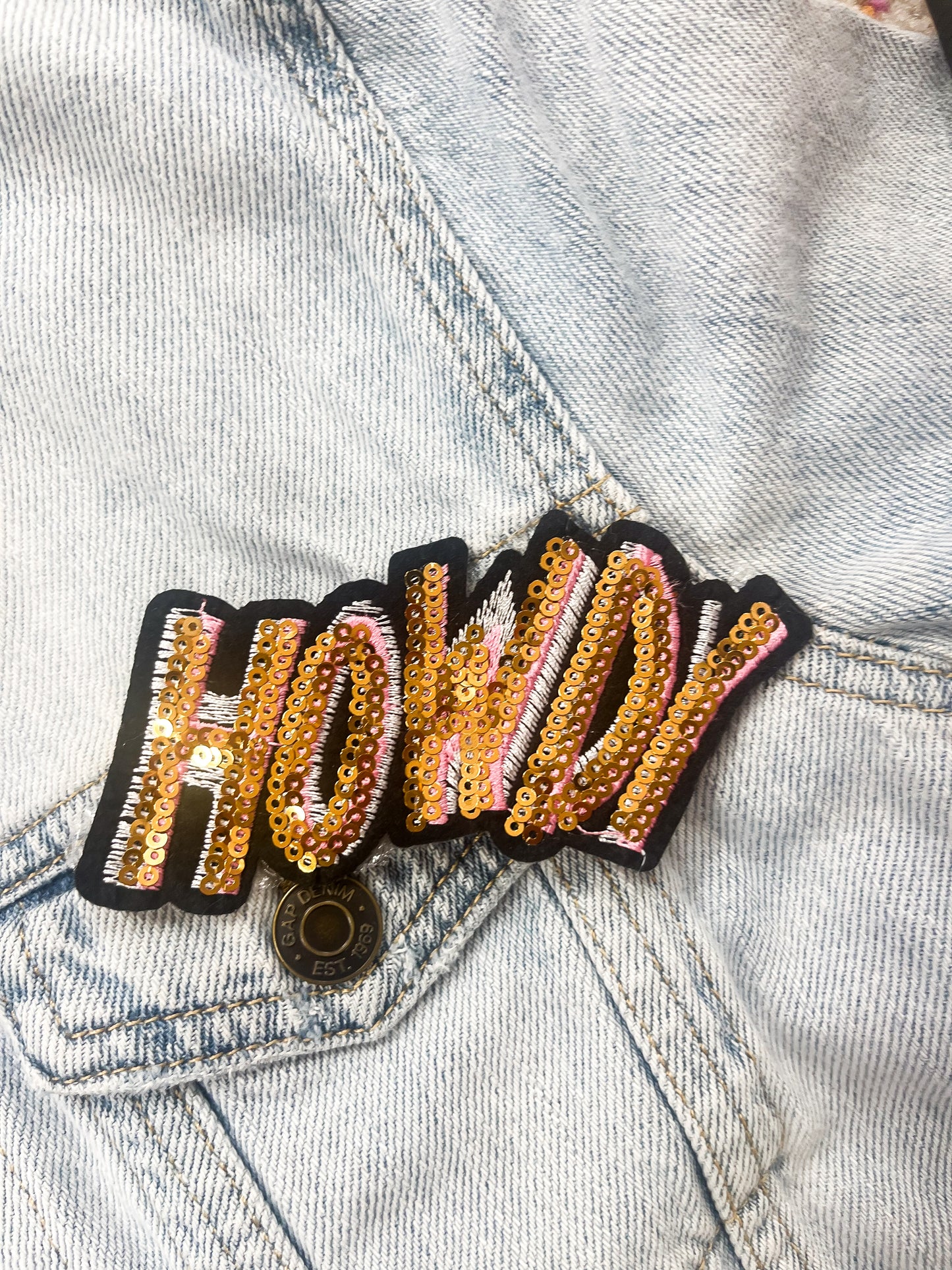 Sequin howdy patch