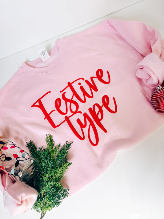 Festive Type Puff Swestshirt