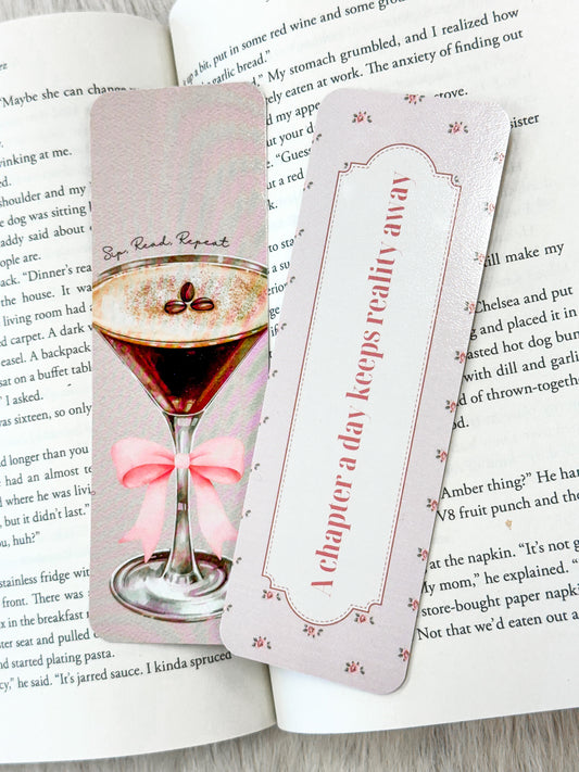 Sip. Read. Repeat. Bookmark Set