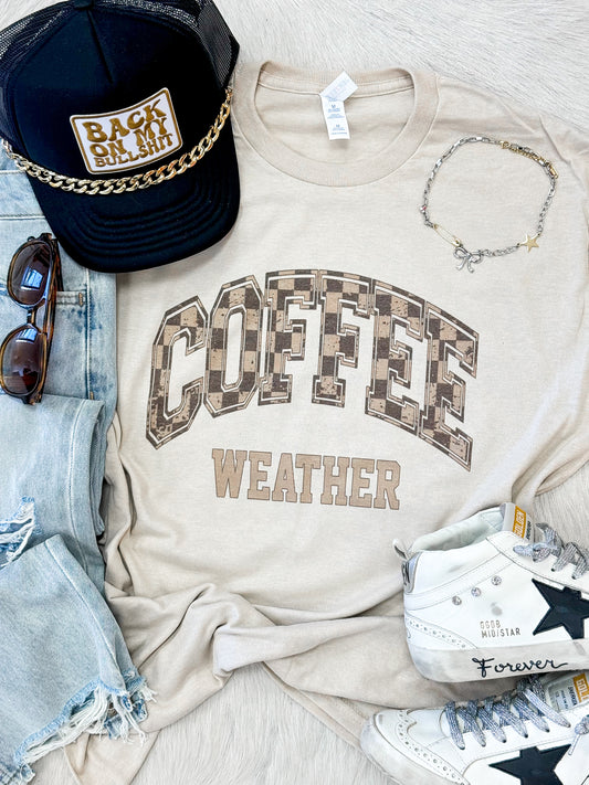 Coffee Weather Tee - Checked