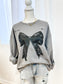 Lace Bow Distressed Sweatshirt