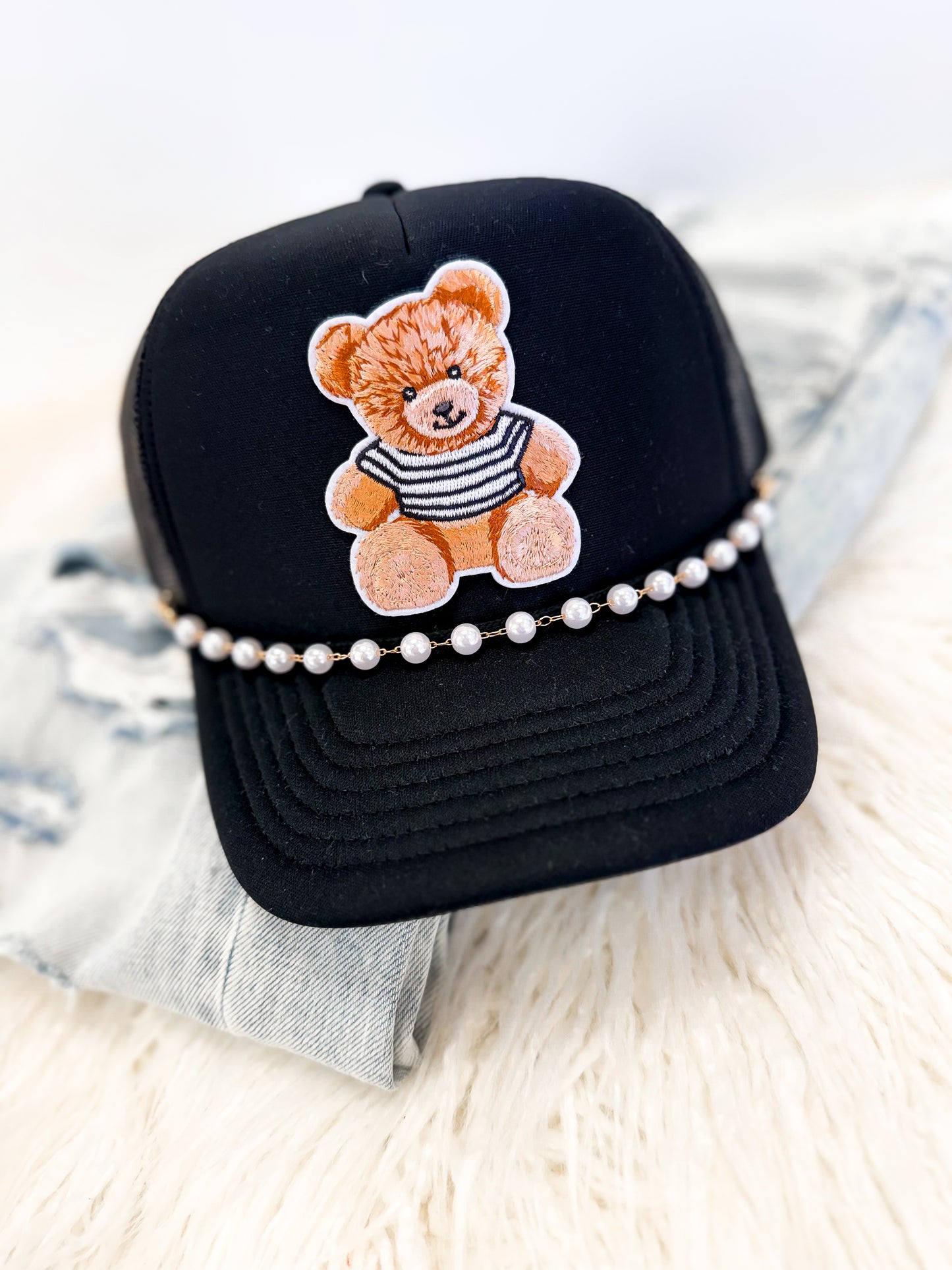 Teddy Bear Trucker Hat W/ Chain