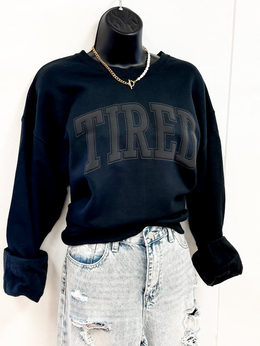 Tired Monotone Puff Sweatshirt