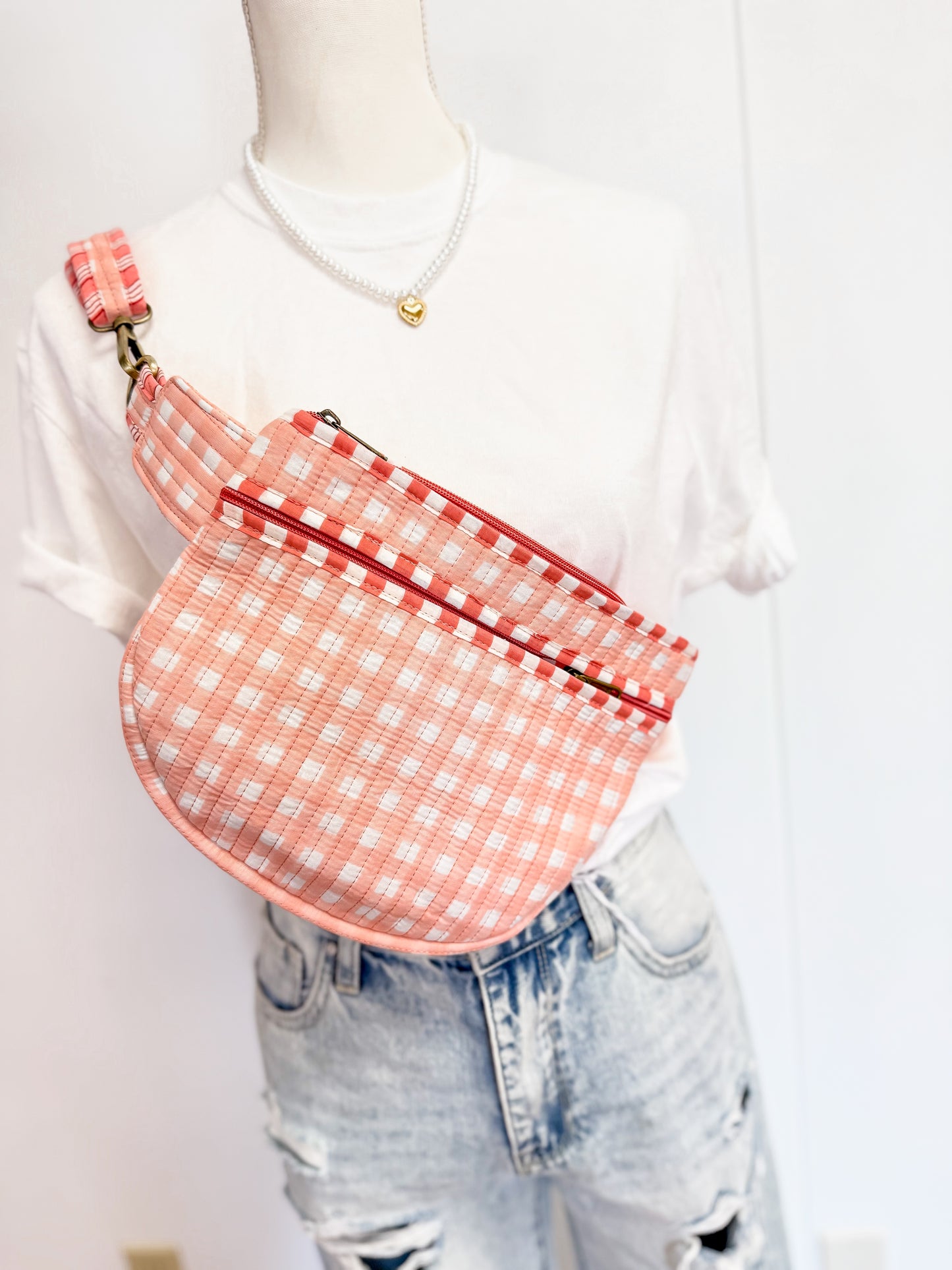 Gingham Quilted Bum Bag