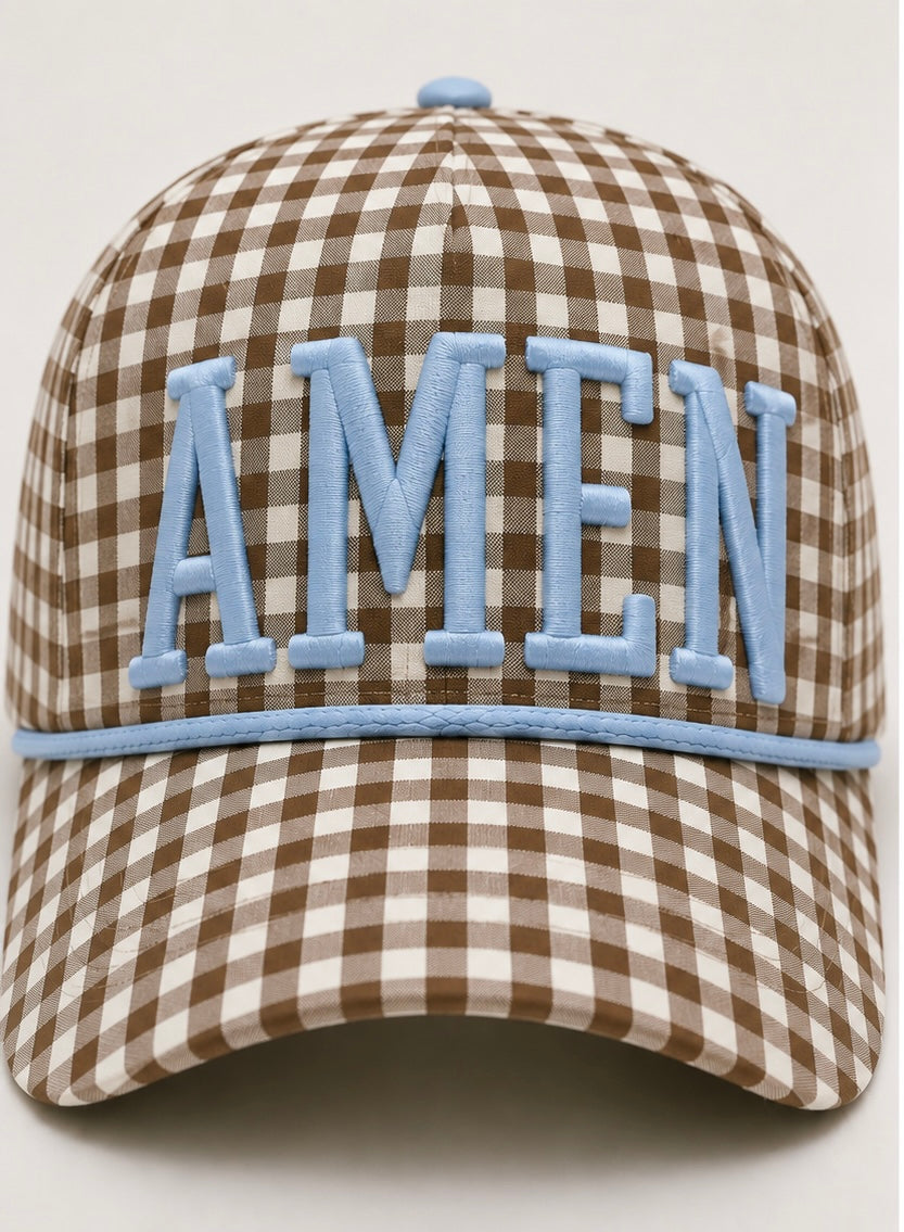 Amen Gingham Hat PREORDER